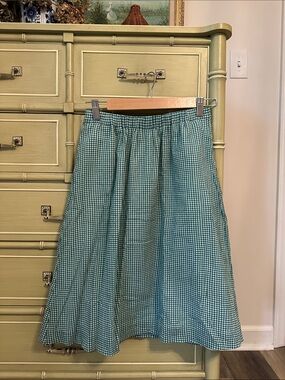 J Crew green gingham skirt